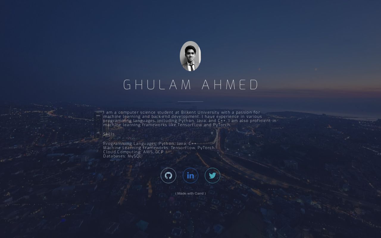 Carrd profile picture for @ghulam